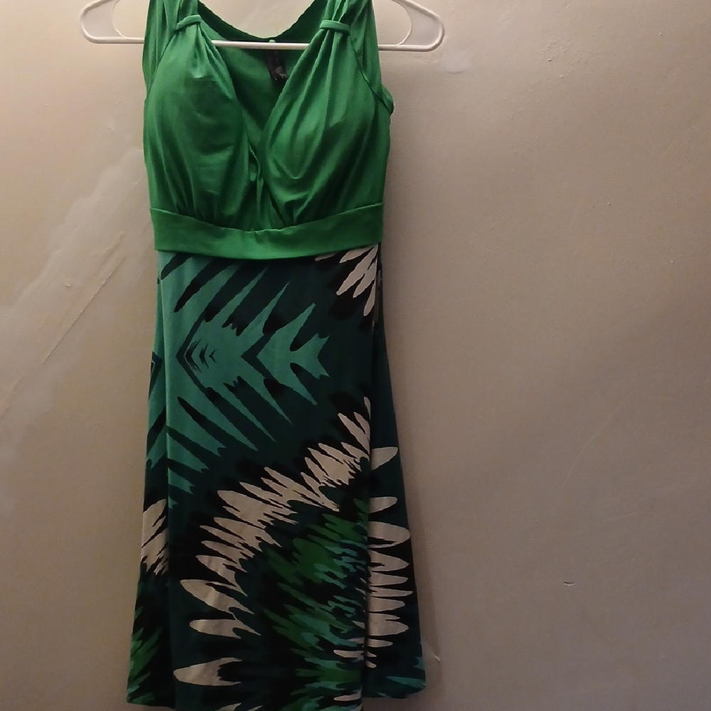 Green Halter Sleeveless Sundress Midi